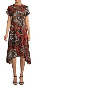 M MISSONI ABSTRACT PRINT HANDKERCHIEF DRESS